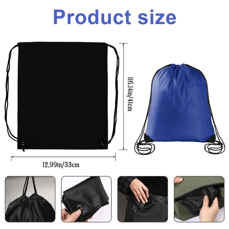 Sliverdew 2 Pcs Drawstring Backpack Bags Sports Cinch Sack String
