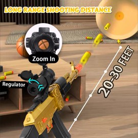 BYTEWAR Electric Golden AK-47 Realistic Soft Bullets Toy Gun,Foam Blasters Toys with 40 Foam Darts & 2 Magazines,Automatic Sniper Rifle for Kids Ages 6+ Years Old,Christmas Birthday Gift for Boys