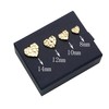 14k Gold Rough Textured Cookie Heart Shape Nugget Stud Earrings