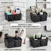 Black Portable Shower Caddy, Plastic Basket Organizer with Wooden Handle