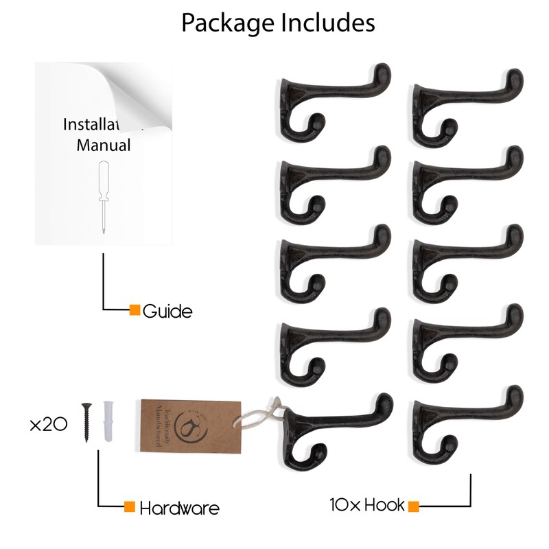 Rustic State Clark Wall Mount Cast Iron Hooks Coat Towel