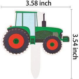Blulu 56 Pieces Tractor Cupcake Toppers Truck Cars Cupcake Picks Construction Party Cupcake Toppers for Baby Shower Farm Theme Parties Tractor Time Party Supplies