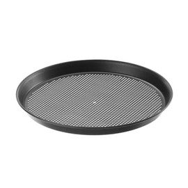 HENDI Perforiertes Pizzablech, Backblech, Pizza Pfanne, Ideal für gleichmäßiges Pizza-Backen, ø260x(H)25mm, Kohlenstoffstahl