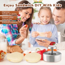 Sandwich Cutter, Sandwich Cutter and Sealer, Sandwich Maker, Peanut Butter and Jelly Sandwiches Tool/PBJ Cutter, Sandwich Maker for Kids, for Thanksgiving/Christmas Day