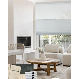 Yoolax Motorized Day and Night Cellular Shades, Top Down Bottom Up Blinds Blackout and Light Filtering Honeycomb Blinds, Automatic Blinds for Windows, Fabric Sample (Multicolor)