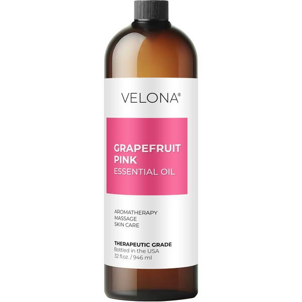 Grapefruit Pink Essential Oil by Velona - 32 oz | Therapeutic Grade for Aromatherapy Diffuser Undiluted