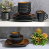 Gibson Soho Lounge Square Reactive Glaze Stoneware Dinnerware Set, Service