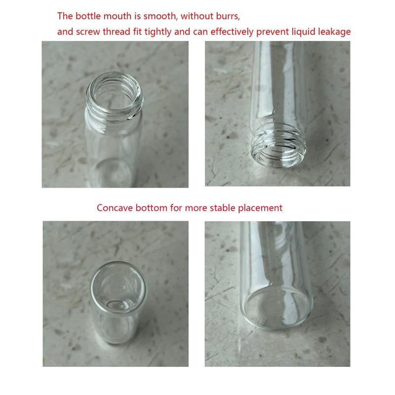 Cadbibe 15ml Glass Vials with Screw Caps and Plastic Stoppers,
