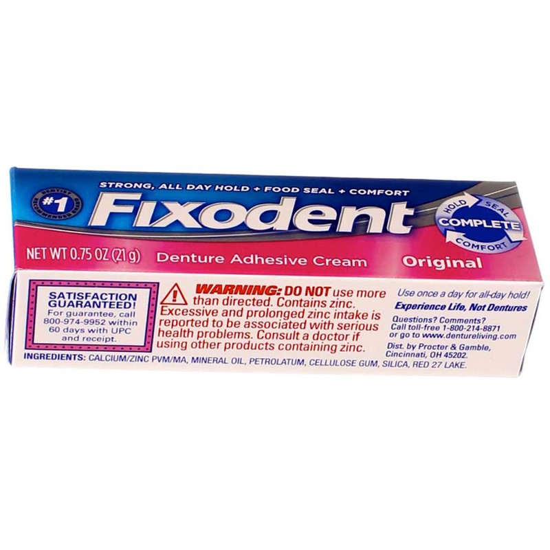Fixodent Denture Adhesives Cream, Original - 0.75 Oz (Pack of