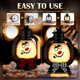 Pack of 6 Mini Christmas Decoration Lantern LED, Small Lantern Table Decoration Christmas, LED Christmas Tree Decoration, Christmas Decoration Indoor, Christmas Decorations, Flameless Christmas