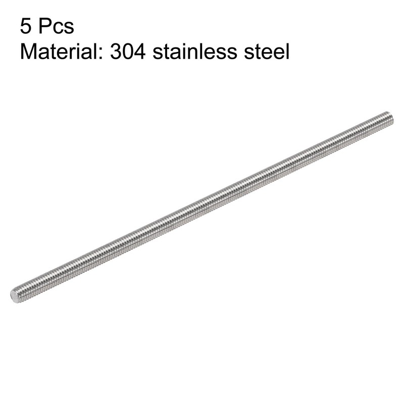sourcing map Full Thread Rod 304 Stainless Steel Right Hand