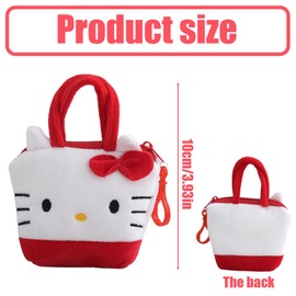 EIR Girl's Wallet, Small Purse, Change Storage, Cute Kitten Shape, Cartoon Purse Girls, for Girls, Birthday Gift, Holds Change, ID and Coins, red