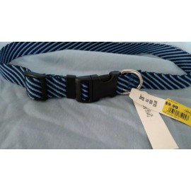 Unbranded NWT, 28" Blue Striped Adjustable Dog Collar, Plastic Clamp