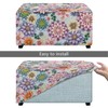 Talayituse Boho Mandala Flower Print Ottoman Cover Rectangle Waterproof Ottoman