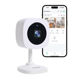 Viigytek 2K QHD WiFi AI Home Security Camera – Indoor Pet/Baby Monitor with Night Vision, 2-Way Audio, Wired, Motion Detection, Remote Viewing – Smart Surveillance, White