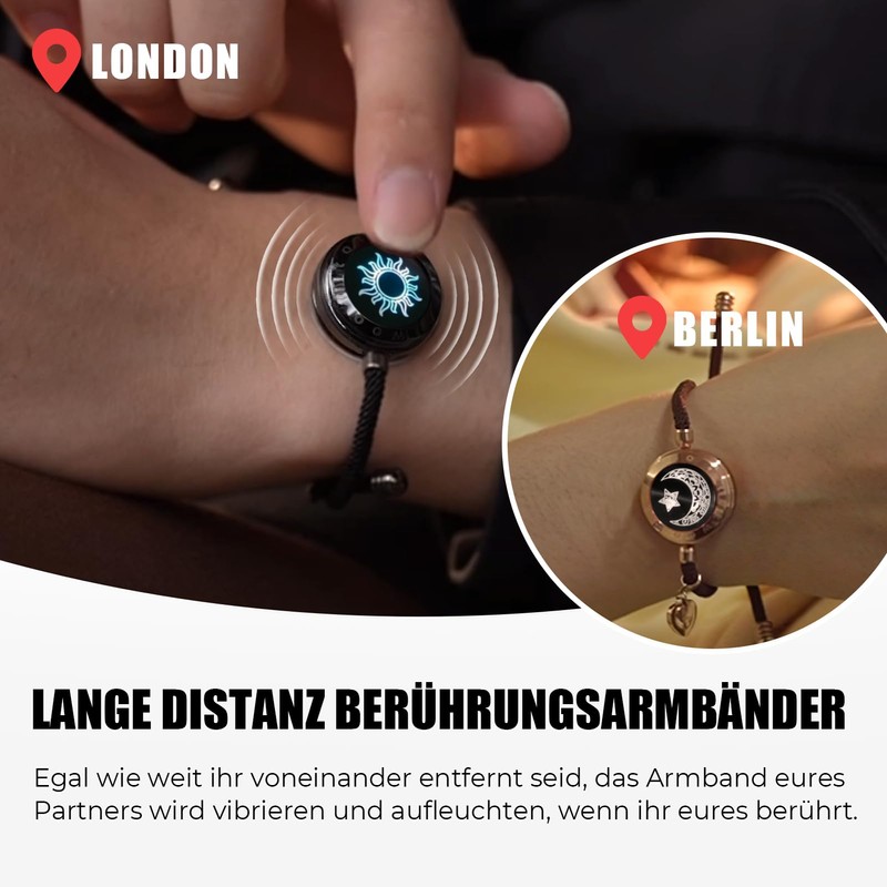 TOTWOO Couple Bracelet Gifts for Women Partner Bracelets with Touch