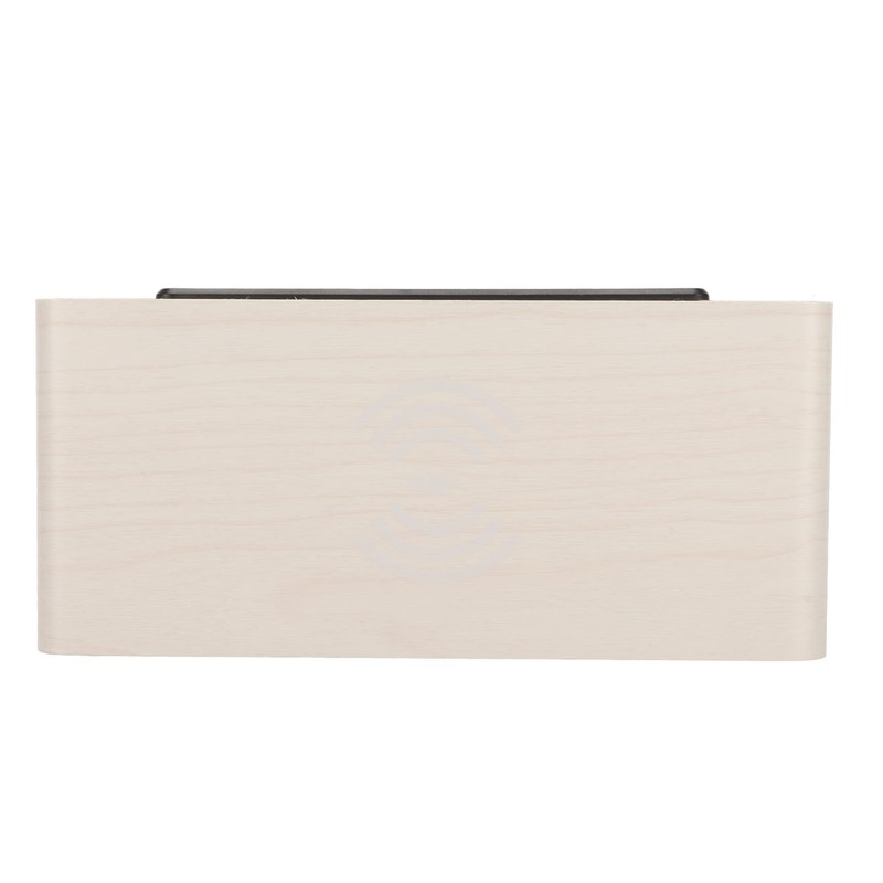Digital Wooden Alarm Clock Wireless Charging Weekend Mode Dual Alarm
