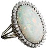 Luxury Fashion Exaggerated Opal Ring in Sterling Silver Cushion Cut