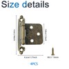 INCREWAY Overlay Cabinet Hinge, 4PCS Cupboard Door Hinge Concealed Wardrobe