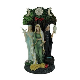 Veronese Design Resin Statues Danu Irish Triple Goddess of The Tuatha De Danann Statue 6 X 10.5 X 5 Inches
