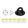 5Pcs Eye Plate Thickened Black Stainless Steel Enhanced Load Bearing