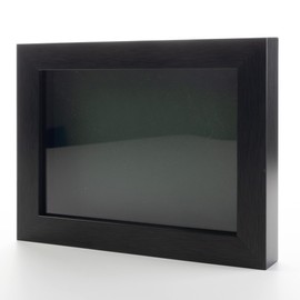 Charcoal 5x7 Small Shadow Box Picture Wooden Frame with Green Acid-Free Backing UV Acrylic & Hanging Hardware - with 3/4" Usable Depth - Great Magazine Display Frame Shadowbox