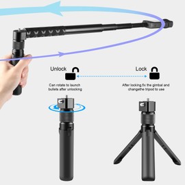 PULUZ Small Tripod for Insta360 X3 X4,Mini Desktop Tripod for Camera, Tripod Handle with Two 1/4 Screws for Gopro Hero 12 11 10 9 8 7 6 5 and Other Action Camera