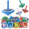 LISOPO Pack of 20 Wooden Spinning Tops Colourful Toy Spinning