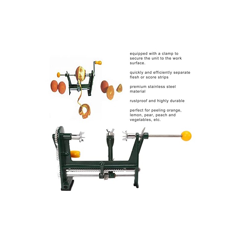 CHICIRIS Stainless Steel Slicer and Corer, Orange Peeler with Clamp