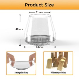 Chair Leg Floor Protectors, 16 Pcs Silicone Furniture Pads for Hardwood Floors, for Protect Chair feet & Wooden Floors, Easy to Move Table Leg Covers (Fit:1.62-2", Clear).