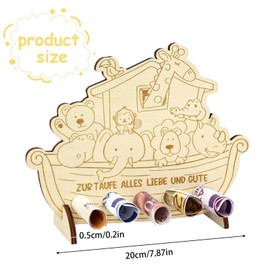 VIDSTW Christening Gift Christening Noah's Ark Wooden Christening Gifts Boys Gifts for Christening Girls DIY Money Gift Christening Gift Boy Gifts for Christening for Boys and Girls (Type A)