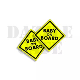 BABY ON BOARD Bumper Sticker Set of 2 Stickers for your new arrival! 5.5" tall