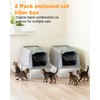PETUX 2-Pack XL Stainless Steel Litter Box with Lid for