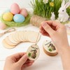 50-Piece Easter Crafts Set - Unfinished Wooden Eggs Pendant, Paint-Friendly