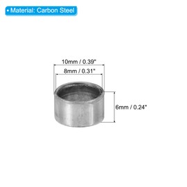 PATIKIL M8 Steel Spacers, 12 Pcs Metal Spacers Steel 8mm ID x 10mm OD x 6mm L Carbon Steel Spacer Screw Standoff Round for 5/16in or M8 Screw Bolts