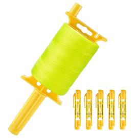 Mason Line String, #18 500 FT Braided Construction Nylon Line String with 5 Built-in Levels, String Level Line Kit for Precision Work, DIY, and Gardening Projects (Yellow)