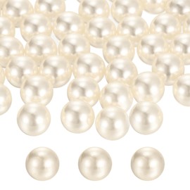 sourcing map 340pcs 12mm Cream White Pearl Beads ABS Faux Pearls Vase Fillers 300g Ornament Filler for Crafts Centerpieces Jewelry Making Aquarium Decoration