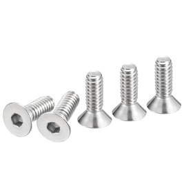 DTGN 20 Pack 1/4-20 x 3/4" Head Socket Cap Bolts 304 Stainless Steel Hex Socket Flat Head Bolts Full Thread Counter Sink Bolts
