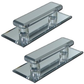 Mirart Large Acrylic Mirror Beveled Pull Handle, Self Stick (2)