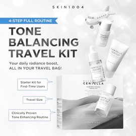 SKIN1004 Madagascar Centella Tone Brightening Travel Kit, con Tónico, Ampolla, Espuma Limpiadora y Crema Cápsula