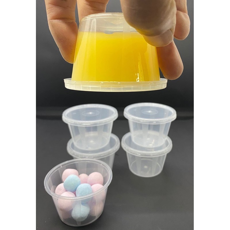 4oz Round Plastic Food Containers Lids Deli Pot or Sauce