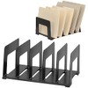 Merangue File Document Paper Sorter, 5 Compartments, Black, Pack of