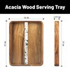 KITEISCAT Acacia Wood Serving Tray with Handles, 17’’x13’’ Rectangular Decorative
