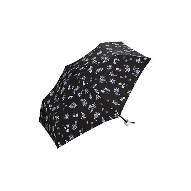 Wpc. 2777-013-002 Rain Umbrella, Paisley Paint, Mini, Black, Folding Umbrella,