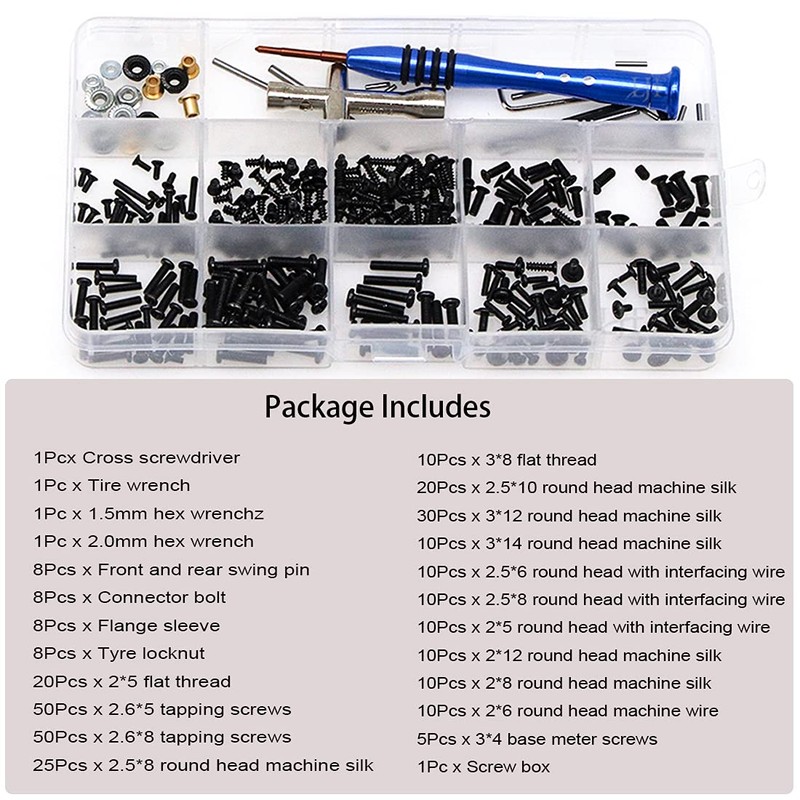 RC Car Screws Kit, RC Screws Kit Repair Tool Box
