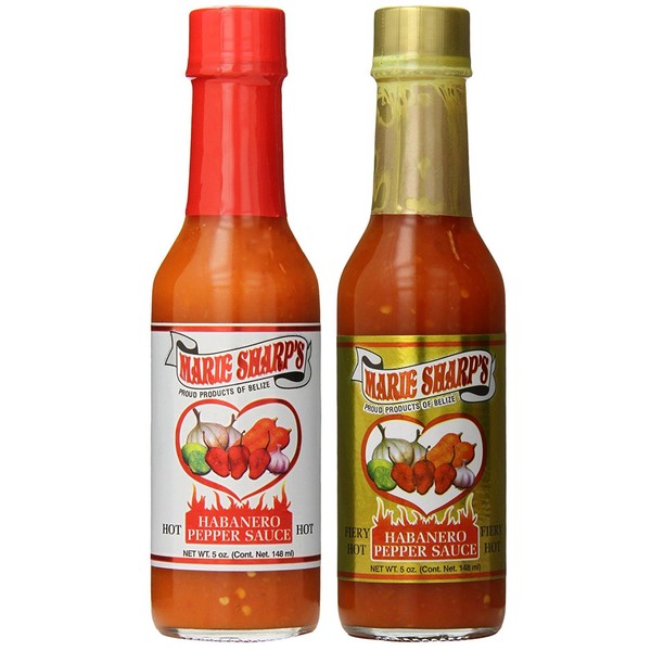 Marie Sharp's HOT and FIERY HOT Habanero Pepper Sauce 5oz