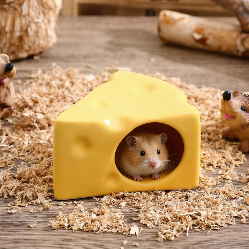 LIOOBO Hamster Hideaway Ceramic Cheese Mold Pet Bed Cooling Effect