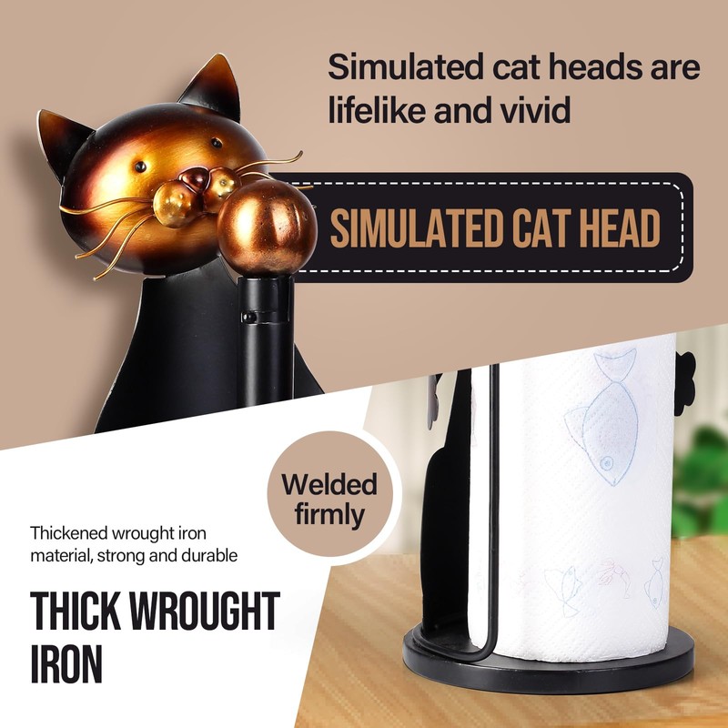 Cat Paper Towel Holder Countertop, Farmhouse Paper Towel Holder Stand
