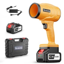 TerraLang Electric Cordless Leaf Blower,320000RPM Adjustable Gear Handheld Leaf Blower with 2 * 4.0Ah Batteries and Charger Included.Power blowers for Lawn Debris.