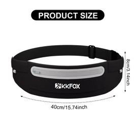 Running Belt with Waterproof, Men's Women's Runner Belt Bag, Reflective, 3 Pockets, Adjustable Elastic Band, Waist Bags for Running, Cycling, for Mobile Phones Under 7.5 Inches, black, Sports style